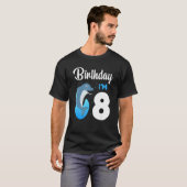 Dolphin Birthday 8 jaar oude Kinder jongens Dolphi T-shirt (Voorkant volledig)
