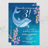 Dolphin Birthday Invitation Kaart (Voorkant / Achterkant)