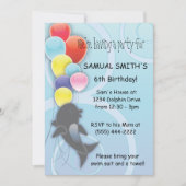 Dolphin Birthday Invitation Kaart (Voorkant)