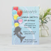 Dolphin Birthday Invitation Kaart (Staand voorkant)