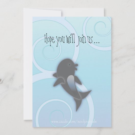 Dolphin Birthday Invitation Kaart (Achterkant)