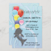 Dolphin Birthday Invitation Kaart (Voorkant / Achterkant)