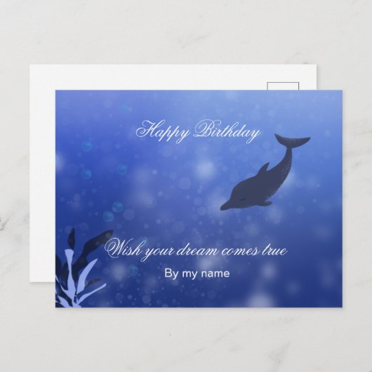 Dolphin Birthday Kaart (Voorkant / Achterkant)