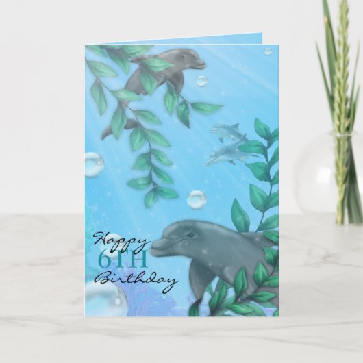 Dolphin Birthday Kaart (Voorkant)