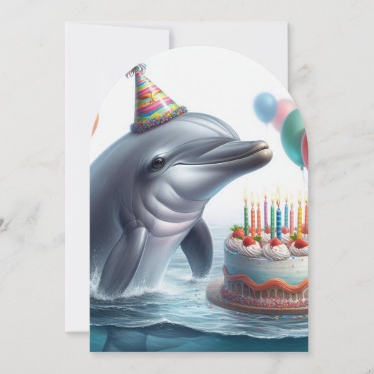 Dolphin Birthday Kaart (Voorkant)
