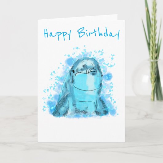 Dolphin Birthday Kaart (Voorkant)