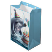 Dolphin Birthday Medium Cadeauzakje (Voorkant Gekanteld)