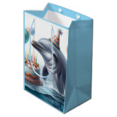 Dolphin Birthday Medium Cadeauzakje (Achterkant Gekanteld)