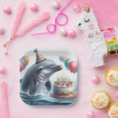 Dolphin Birthday Papieren Bordje (Feest)