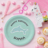 Dolphin Birthday Party Animals Papieren Bordje (Feest)