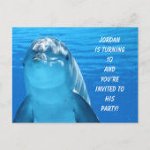 Dolphin Birthday Party Invitation Post Kaart (Voorkant)