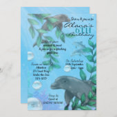 Dolphin Birthday Party Invitations Kaart (Voorkant / Achterkant)