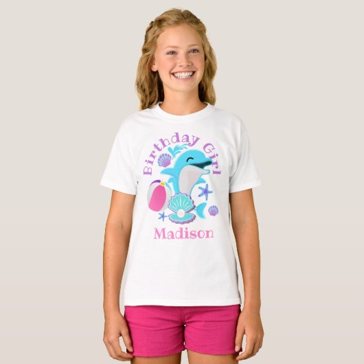 Dolphin Birthday Party shirt (Voorkant volledig)