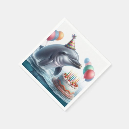 Dolphin Birthday Servet (Hoek)