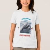 Dolphin Birthday Splash  Tri-Blend Shirt (Voorkant)