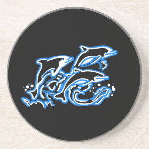 Dolphin Black Sandstone Drink Onderzetter