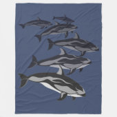 Dolphin Blanket White Sided Dolphin Fleece Blanket (Voorkant)