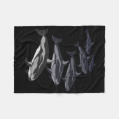 Dolphin Blanket White Sided Dolphin Fleece Blanket (Voorkant (Horizontaal))
