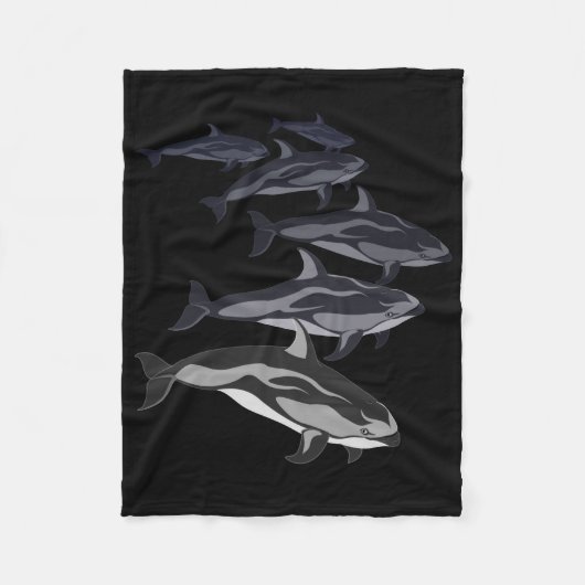 Dolphin Blanket White Sided Dolphin Fleece Blanket (Voorkant)