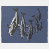 Dolphin Blanket White Sided Dolphin Fleece Blanket Deken (Voorkant (Horizontaal))