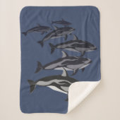 Dolphin Blanket White Sided Dolphin Sherpa Blanket Sherpa Deken (Voorkant)