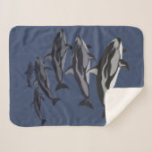 Dolphin Blanket White Sided Dolphin Sherpa Blanket Sherpa Deken (Voorkant (horizontaal))