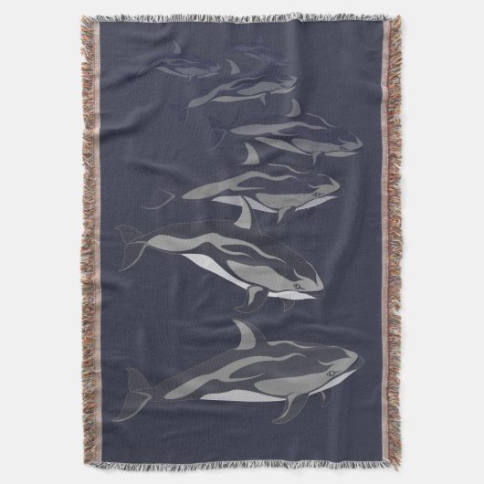Dolphin Blanket White Sided Dolphin Throw Blanket Deken (Voorkant Verticaal)