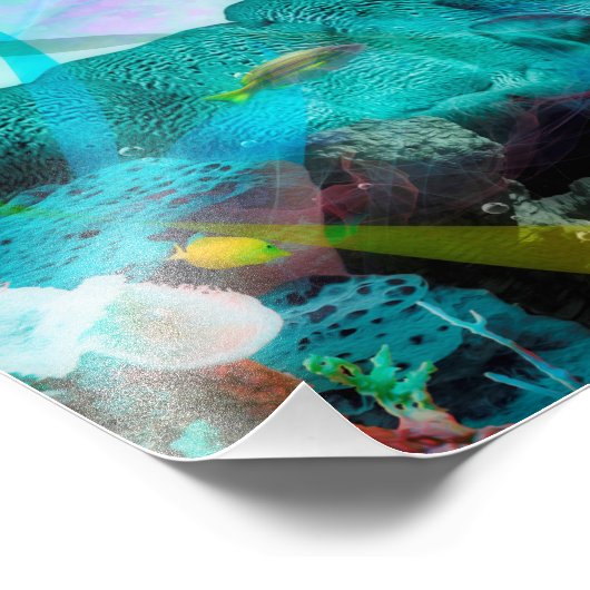 DOLPHIN BLUE OCEAN DIVERS FOTO AFDRUK (Hoek)