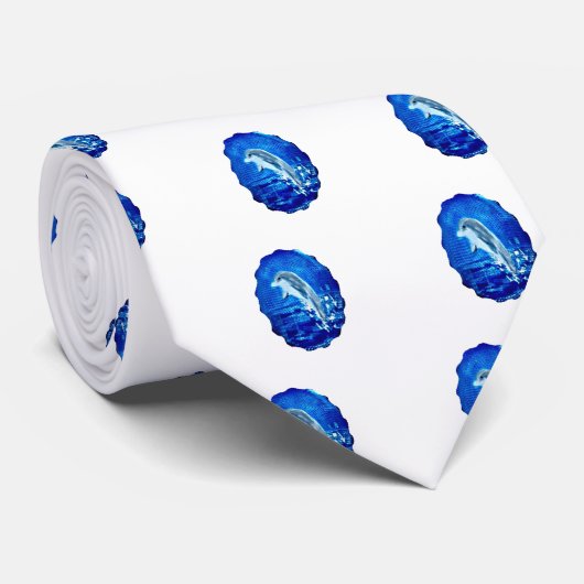 Dolphin Blue Pattern Stropdas (Opgerold)