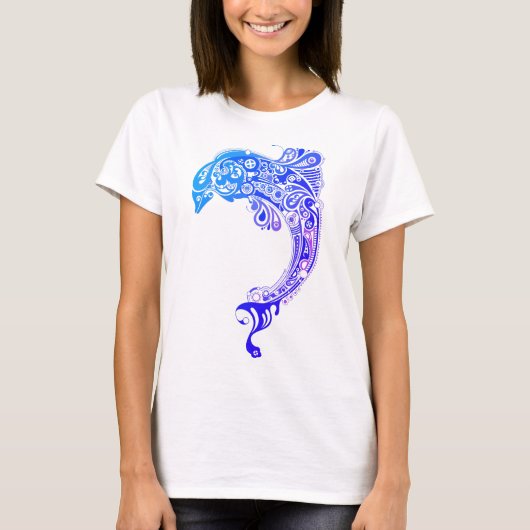 Dolphin Blue Pattern T-shirt (Voorkant)