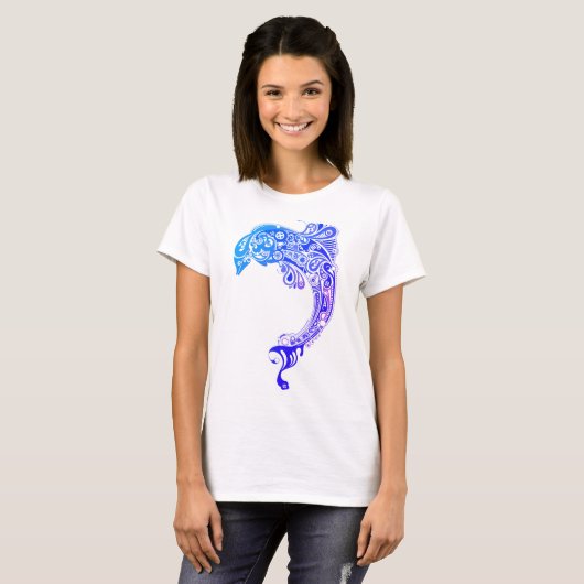 Dolphin Blue Pattern T-shirt (Voorkant volledig)