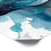 Dolphin Burst Waterverf en digitaal Perfect Poster (Hoek)