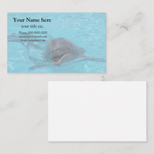 Dolphin business card, save marine animals イルカ 名刺 visitekaartje (Voorkant / Achterkant)