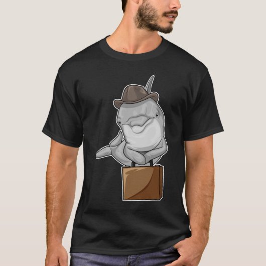 Dolphin Businessman Briefcase T-shirt (Voorkant)