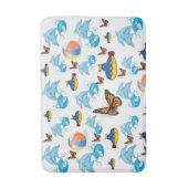 Dolphin Butterfly Bathroom Bath Mat. Badmat (Voorkant Verticaal)