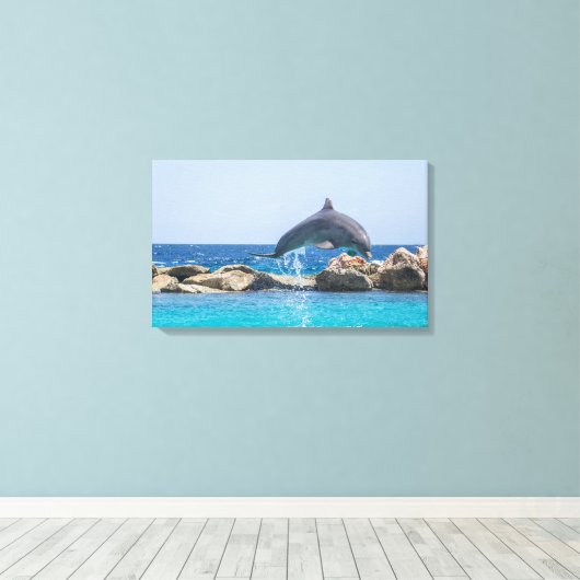 Dolphin Canvas Afdruk (Insitu (Houten vloer))