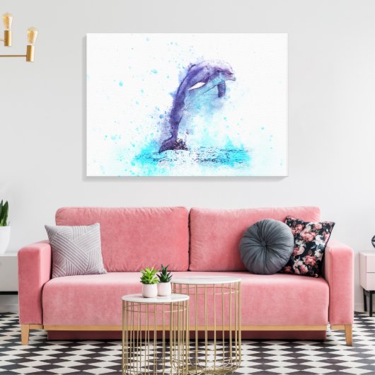 Dolphin Canvas Afdruk (Insitu (Woonkamer))