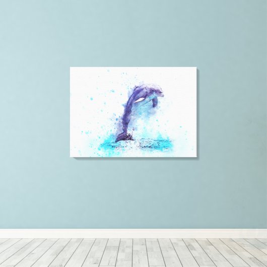 Dolphin Canvas Afdruk (Insitu (Houten vloer))