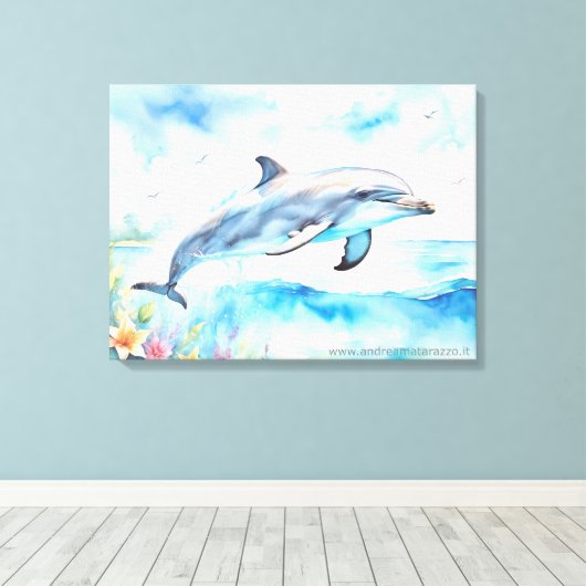 Dolphin Canvas Afdruk (Insitu (Houten vloer))