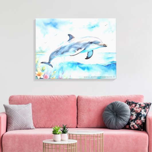 Dolphin Canvas Afdruk (Insitu (Woonkamer))