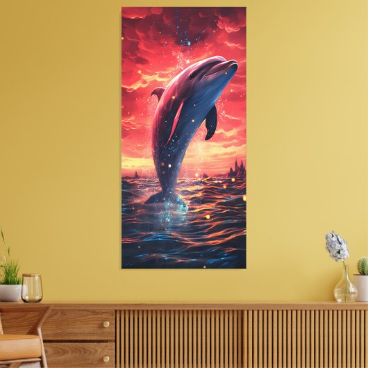 Dolphin Canvas Afdruk (Insitu (Woonkamer))