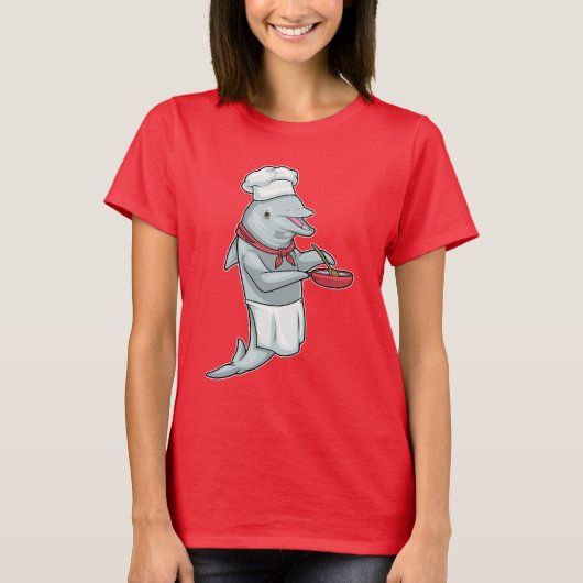Dolphin Chef Pan Cook T-shirt (Voorkant)