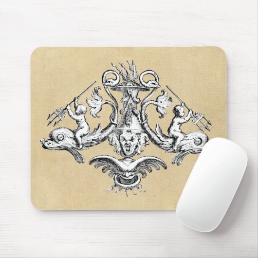 Dolphin & Cherub Nautical Emblem Muismat (Met muis)