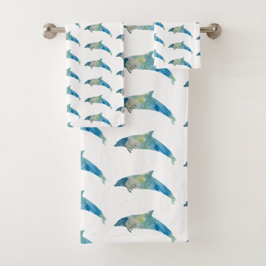 Dolphin Coastal Beach Dierenbadhanddoek Set Bad Handdoek (Insitu)