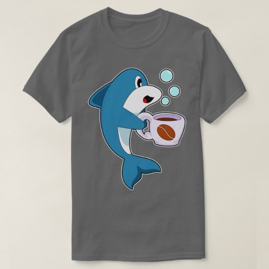 Dolphin Coffee Cup T-shirt (Design voorkant)