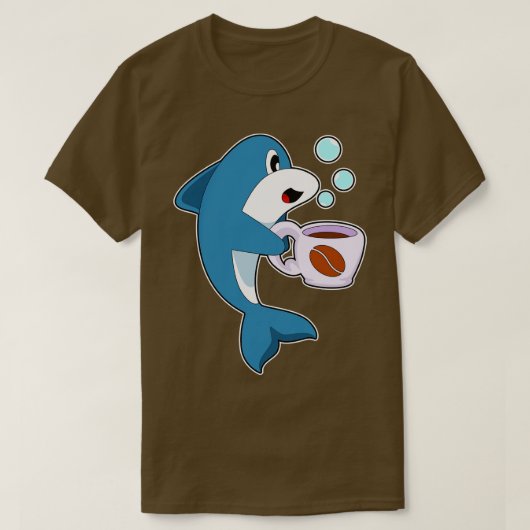 Dolphin Coffee Cup T-shirt (Design voorkant)