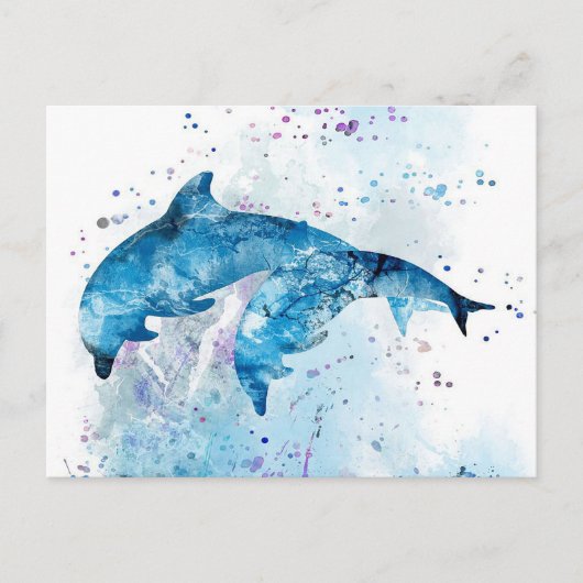 Dolphin Colorful Art Design | Dolphin Lover Aankondigingskaart (Voorkant)