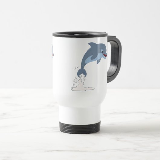 Dolphin Commuter Mok Cute Fun-Loving Cartoon (Voorkant rechts)