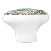 Dolphin Couple Art Nouveau Faux Relief links tegen Keramische Knop (Zijkant)