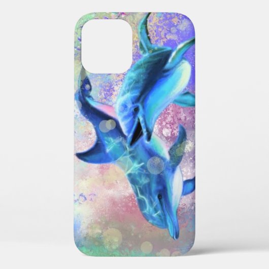 Dolphin Couple Blue Case-Mate iPhone Case (Achterkant)